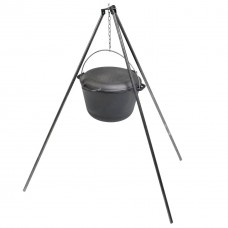 Казан чугунный туристический 10л с крышкой-сковородой и треногой Brizoll