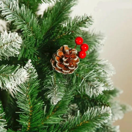 Елка 2.2м с калиной, шишками и белыми кончиками