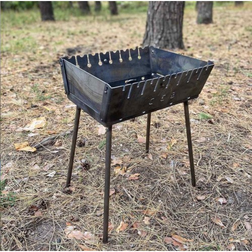 Мангал чемодан раскладной 3 мм на 8 шампуров + 8 шампуров