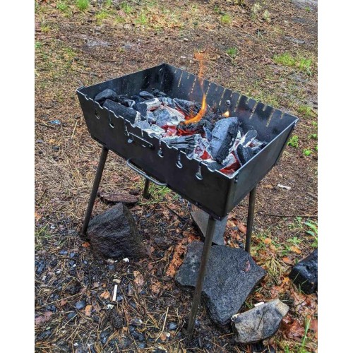 Мангал чемодан раскладной 2 мм на 8 шампуров + 8 шампуров