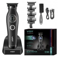 Триммер VGR V-880T BLACK – роторний мотор, MIM-леза, док-станція, 4 насадки