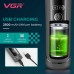 	Машинка для стрижки VGR V-199 BLACK – LED-дисплей, 5 режимів швидкості, 6 насадок, до 180 хв роботи