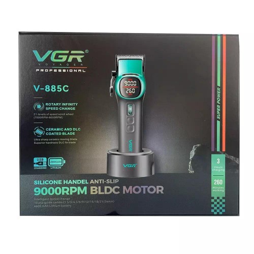 Машинка для стрижки (clipper) VGR V-885C, 10 насадок