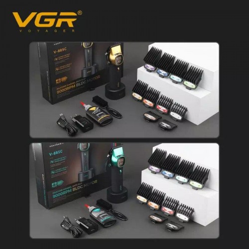 Машинка для стрижки (clipper) VGR V-885C Золотий, 10 насадок