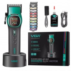 Машинка для стрижки (clipper) VGR V-885C Зелений, 10 насадок