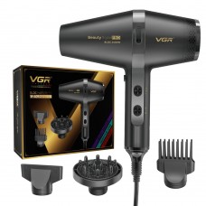 Професійний фен для волосся VGR V-409 2400W з BLDC-мотором, іонізацією та насадками
