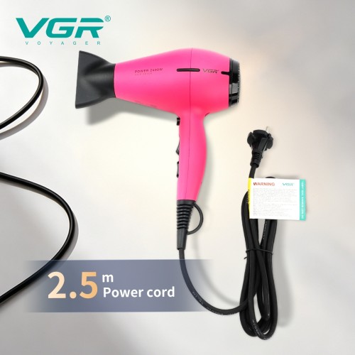Професійний фен для волосся VGR V-457 PINK з AC-мотором (2400 Вт)