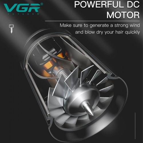 Компактний дорожній фен для волосся VGR V-439 (1200–1600 Вт)