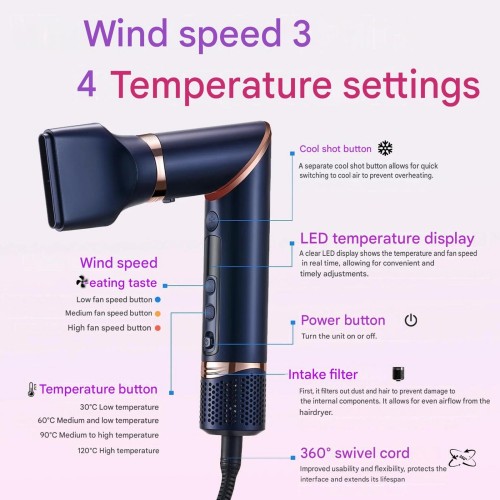 Фен-стайлер VGR 7 в 1 V-477 DARK BLUE Professional
