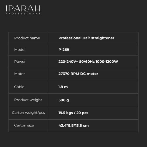 Фен-стайлер IPARAH 2 в 1 P-269B DARK BLUE Фен-стайлер IPARAH 2 в 1 P-269B DARK BLUE